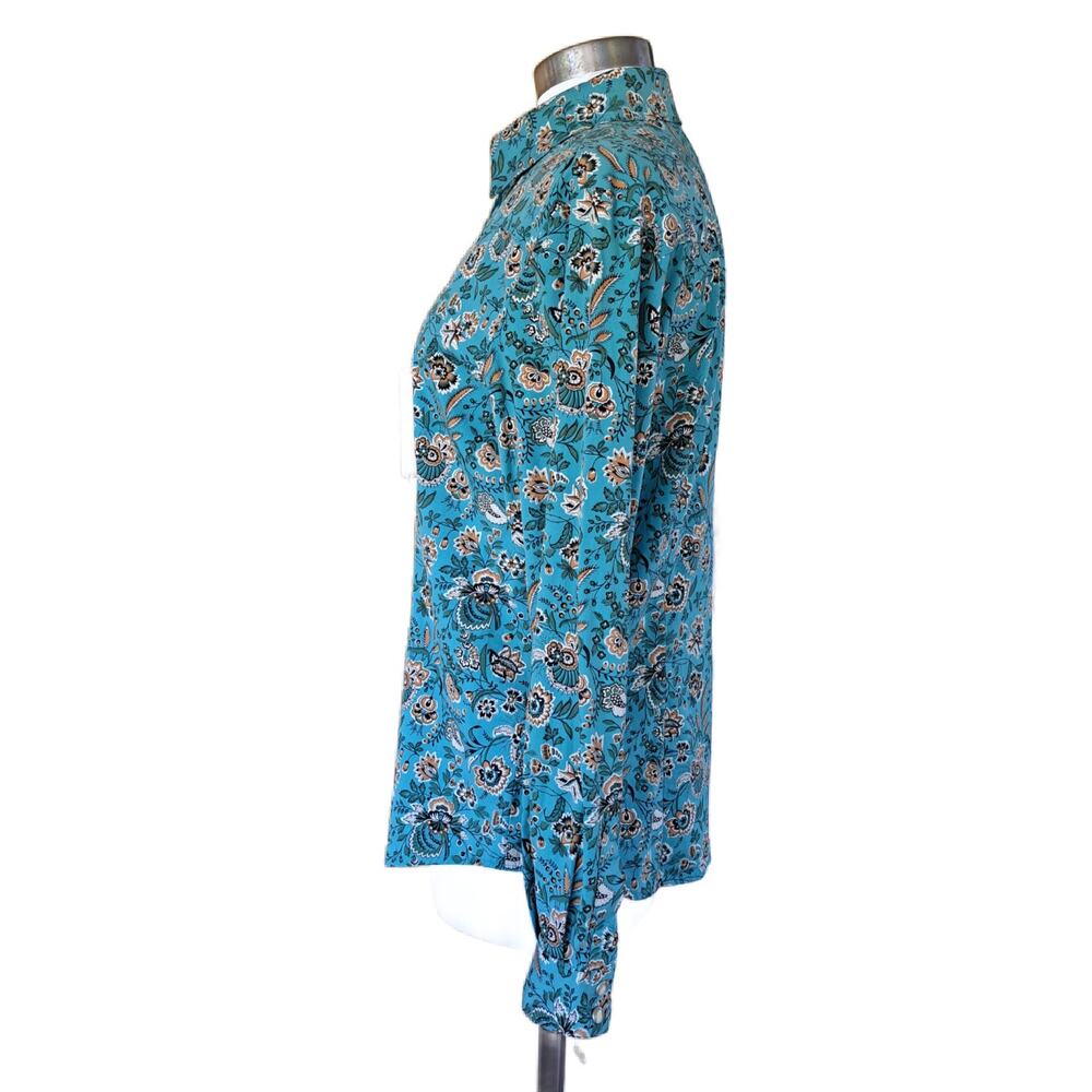 Pendleton Snap Front Western Top Medium Blue Brow… - image 2